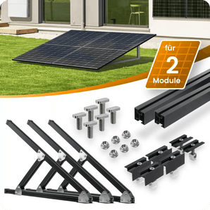 Flachdach- und Wand Montageset für 2 Module senkrechte Montage Photovoltaik Balkonkraftwerk Aufständerungsdreiecke - NYLYN Solar