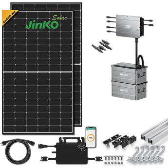 Balkonkraftwerk 800W/600W Komplettset-Jinko Tiger Neo 440W Solarmodul-Hoymiles Wechselrichter-Zendure Zusatzbatterie - NYLYN Solar