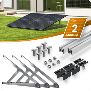 Flachdach- und Wand Montageset für 2 Module senkrechte Montage Photovoltaik Balkonkraftwerk Aufständerungsdreiecke - NYLYN